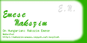 emese makszim business card